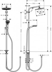 Душевая система Hansgrohe Crometta Showerpipe Reno S240 1jet 27270000